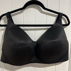 Cacique Lightly Lined No-Wire Black Lane Bryant Bra size 46DD